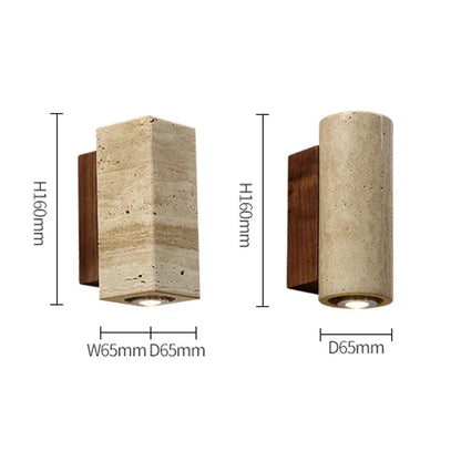 Applique murale pierre naturelle LED | Design Wabi-Sabi, intérieur salon & chambre