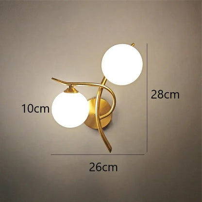 Applique murale boule de verre, intérieur moderne | Double globe LED