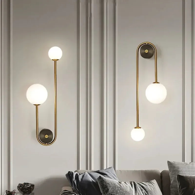Applique murale verre doré, intérieur moderne | Design nordique