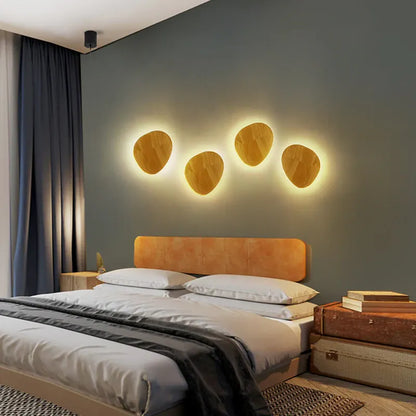 Applique murale ronde bois, chambre, couloir | LED