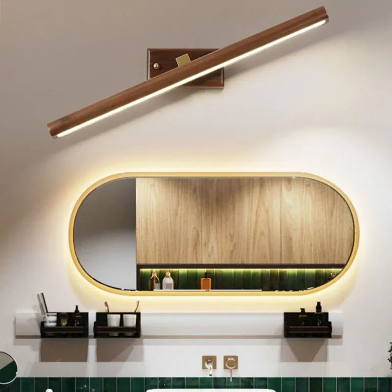Applique murale LED allongée en bois, pour intérieur | Tête orientable