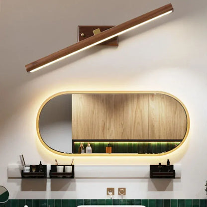 Applique murale LED allongée en bois, pour intérieur | Tête orientable