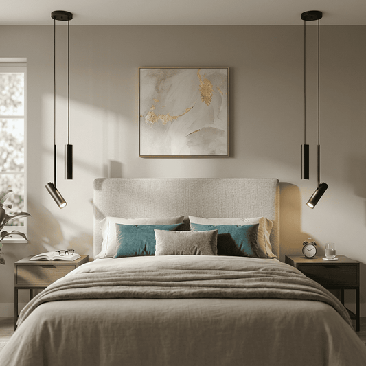 Suspension Chambre LED tube cylindre à double spot orientable minimaliste | Chevet, bibliothèque, bureau, Intérieur