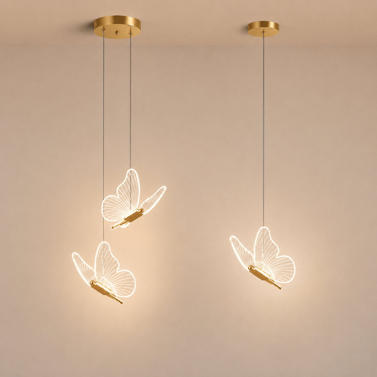 Suspension LED papillon, Lumière ambiante chambre enfant 