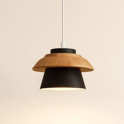 Suspension bois métal avec Abat-jour scandinave | Salon chambre bureau, café, Intérieur