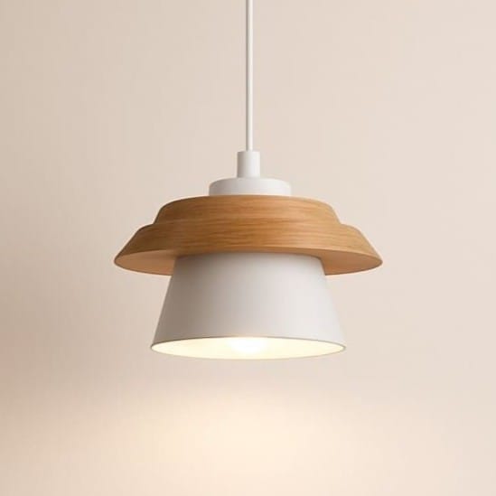 Suspension bois métal avec Abat-jour scandinave | Salon chambre bureau, café, Intérieur