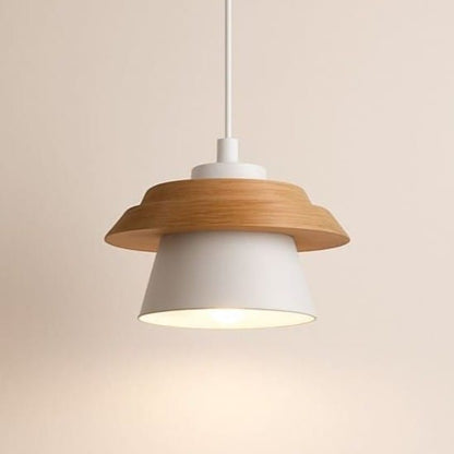 Suspension bois métal avec Abat-jour scandinave | Salon chambre bureau, café, Intérieur