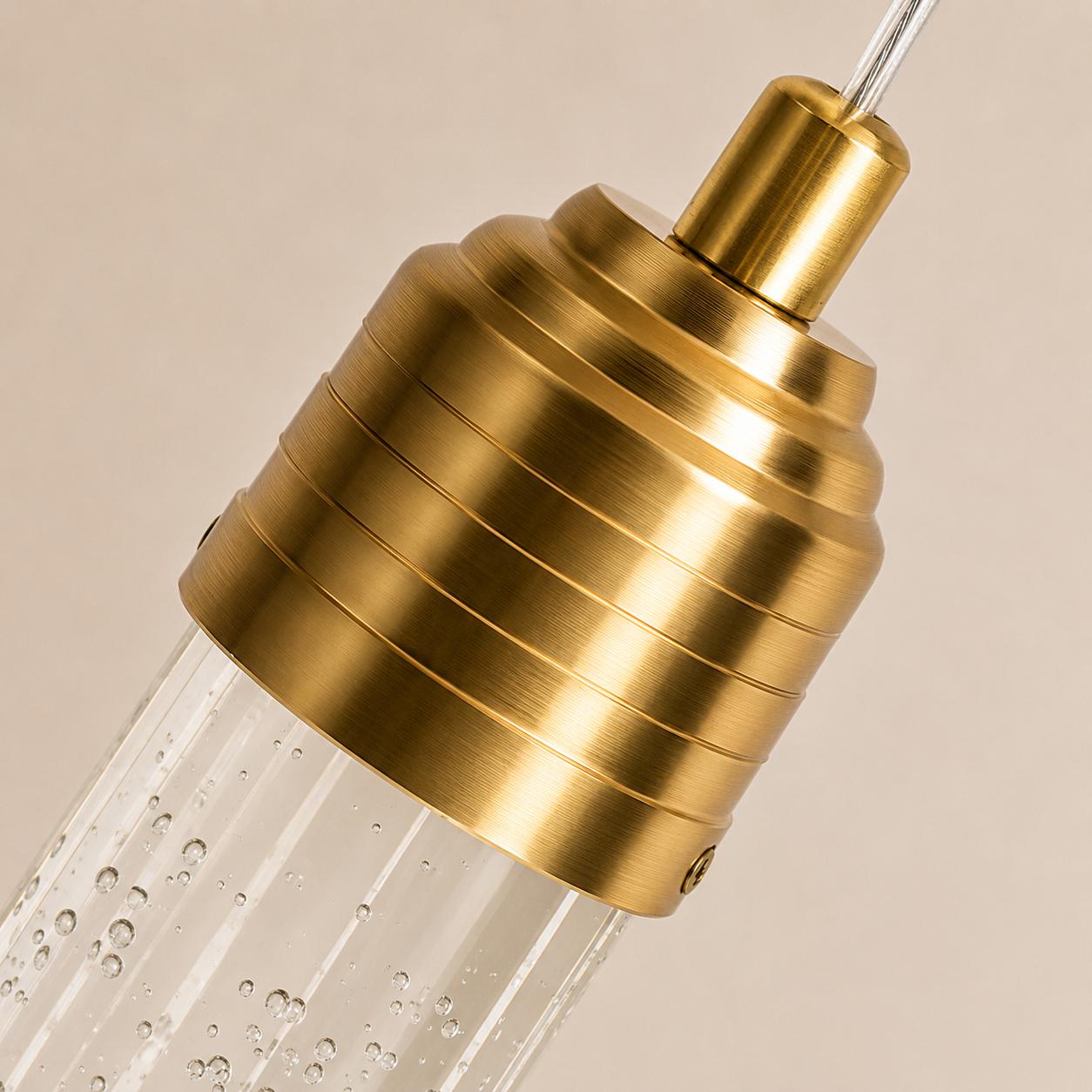 Suspension chambre cristal tube & Colonne bulles dorée moderne | Salon salle à manger Intérieur