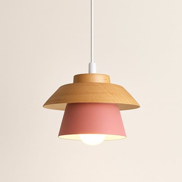 Suspension bois métal avec Abat-jour scandinave | Salon chambre bureau, café, Intérieur