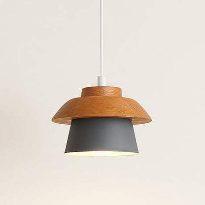 Suspension bois métal avec Abat-jour scandinave | Salon chambre bureau, café, Intérieur