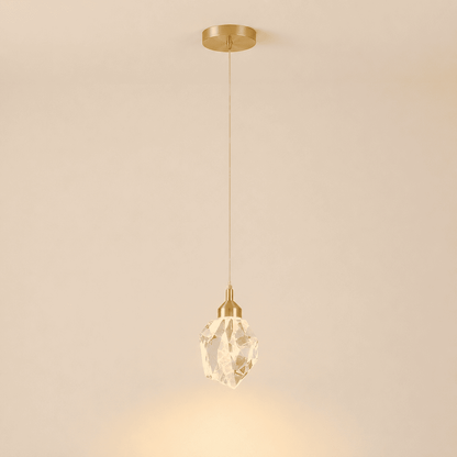Suspension chambre cristal à facette & Laiton doré moderne | Salle à manger bar, Intérieur