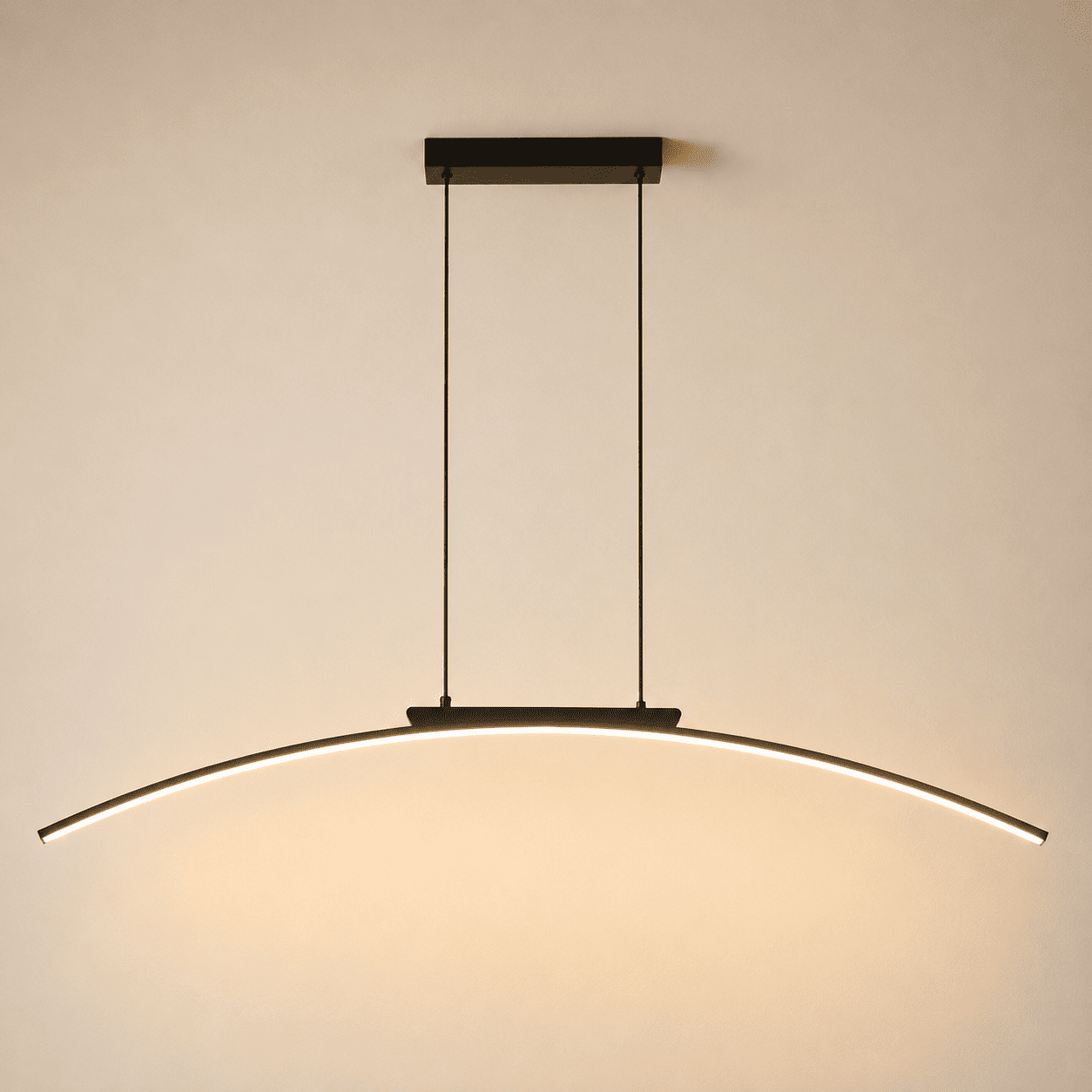 Suspension cuisine LED arc incurvé, Barre lumineuse dimmable