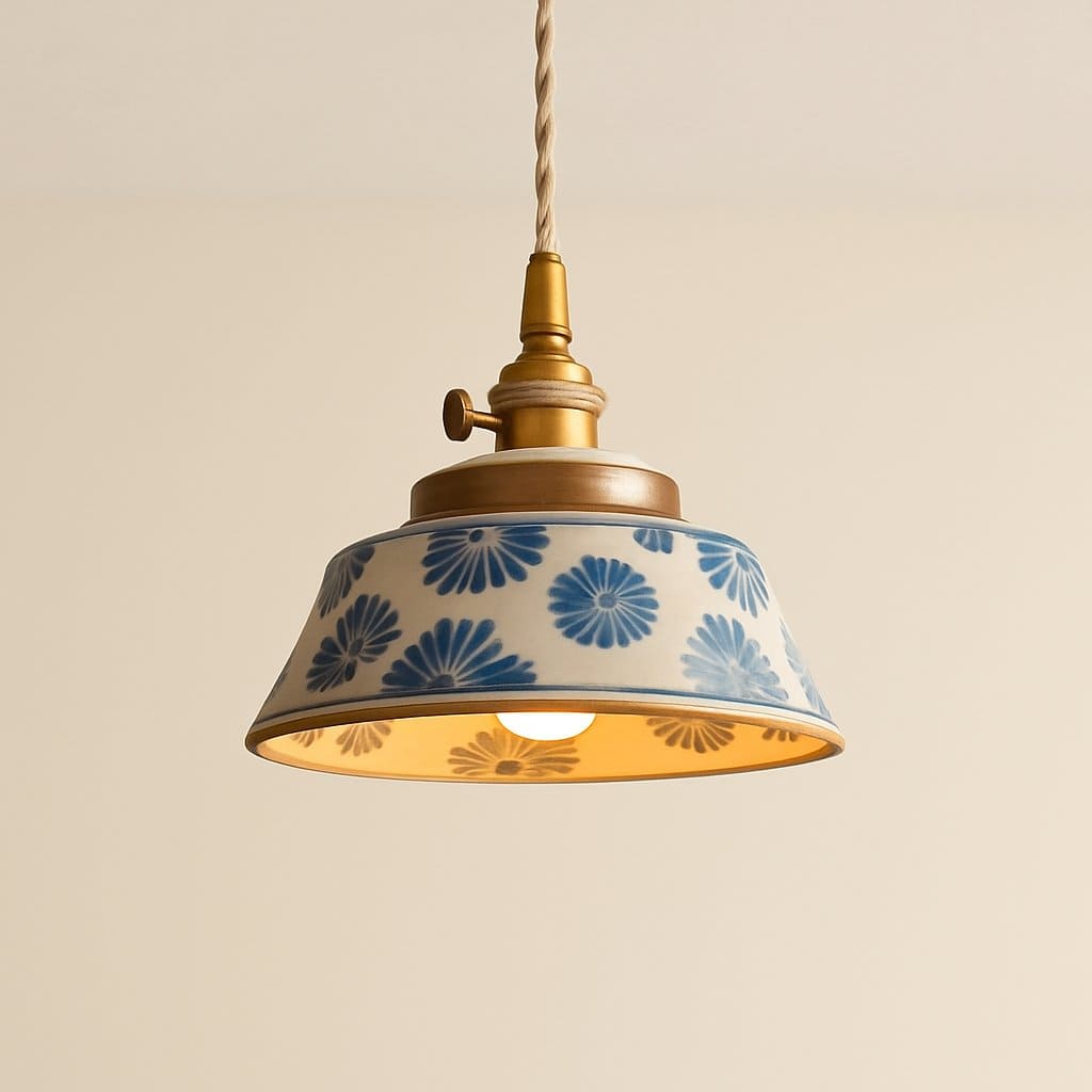 Suspension cuisine en céramique émaillée, Laiton style chinois vintage | Salle à manger chambre, Intérieur