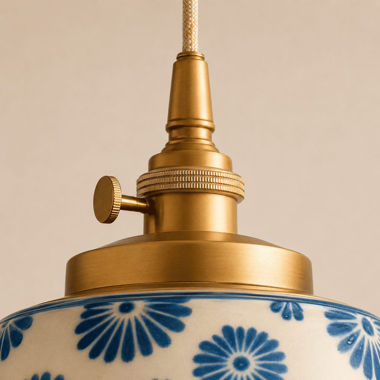 Suspension cuisine en céramique émaillée, Laiton style chinois vintage | Salle à manger chambre, Intérieur