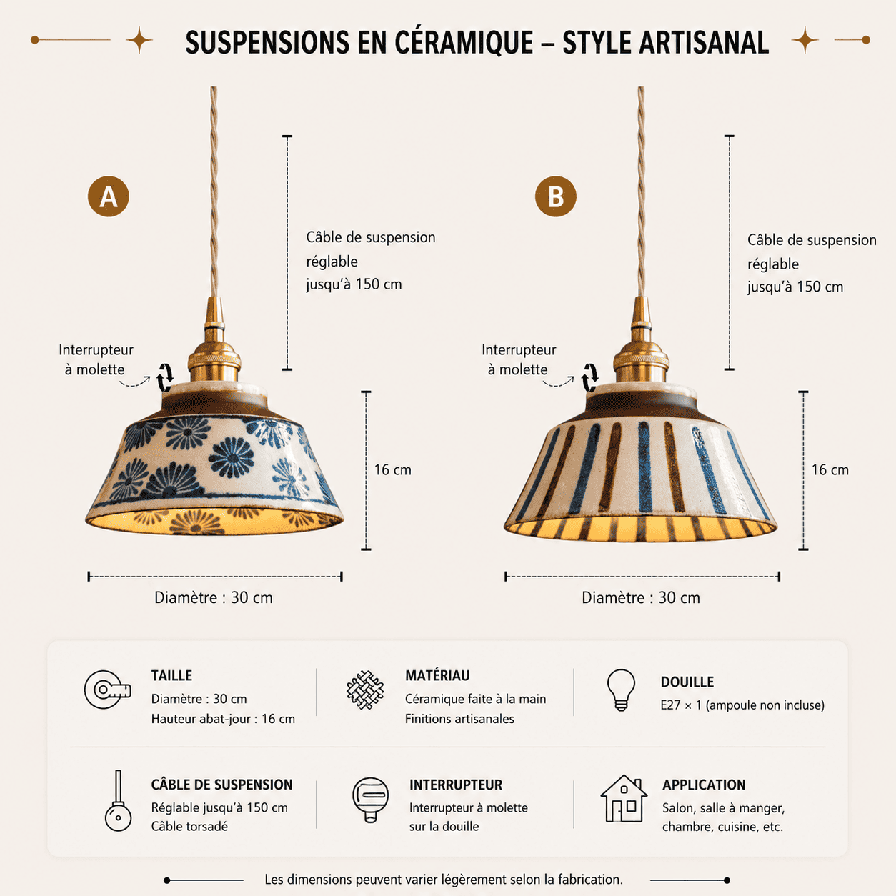 Suspension cuisine en céramique émaillée, Laiton style chinois vintage | Salle à manger chambre, Intérieur