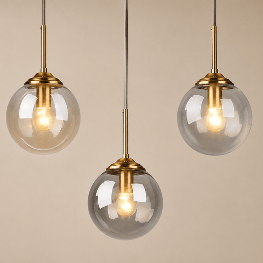 Suspension design en verre, globe luminaire