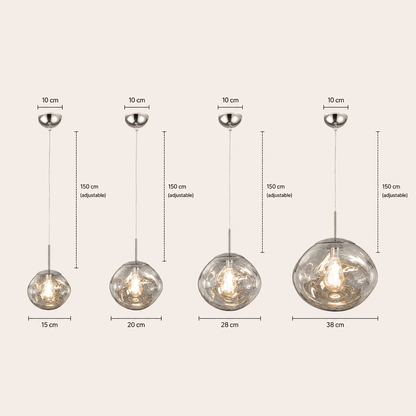 Suspension design globe PVC, effet verre soufflé | Salon escalier intérieur moderne