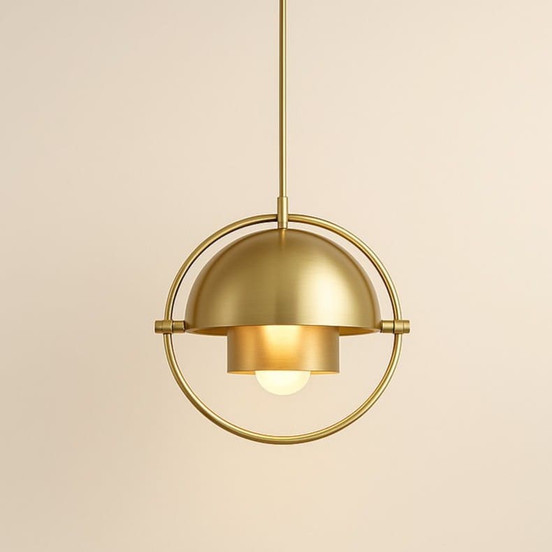 Suspension design laiton, Globe orientable | Salon chambre salle à manger, Style nordique moderne intérieur