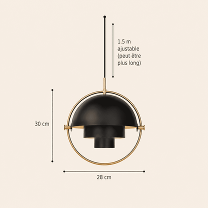 Suspension design laiton, Globe orientable | Salon chambre salle à manger, Style nordique moderne intérieur