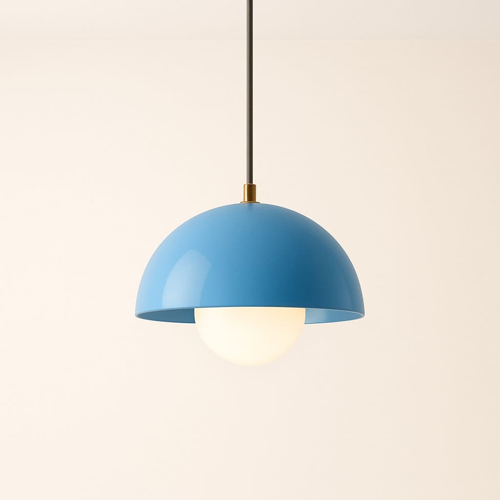Suspension design type macaron métallique, dôme scandinave | Chambre, cuisine, salon, restaurant moderne, intérieur