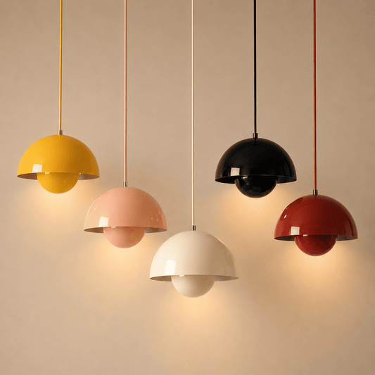 Suspension design type macaron métallique, dôme scandinave