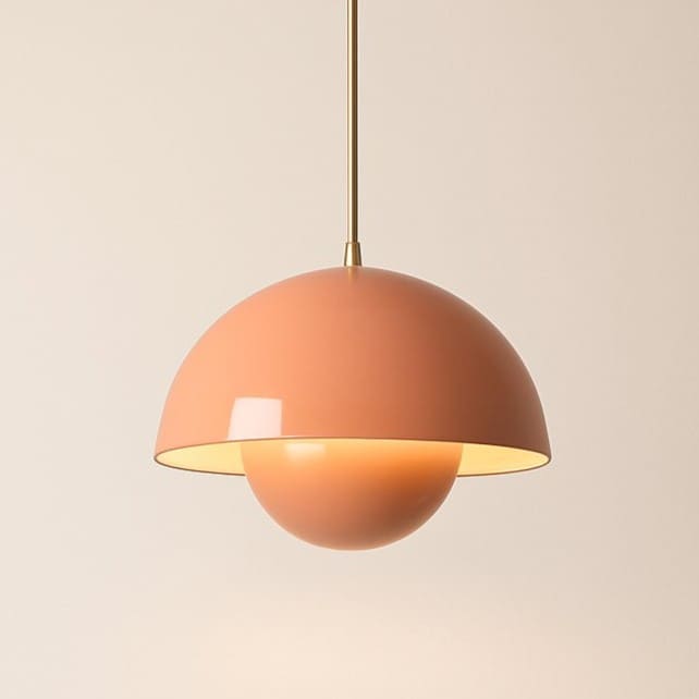 Suspension design type macaron métallique, dôme scandinave | Chambre, cuisine, salon, restaurant moderne, intérieur