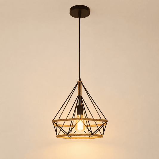 Suspension industrielle, Métal noir vintage loft