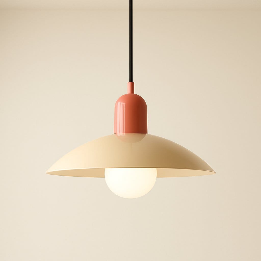 Suspension luminaire salon métal bicolore | Dôme Bauhaus nordique, Intérieur chambre salle à manger