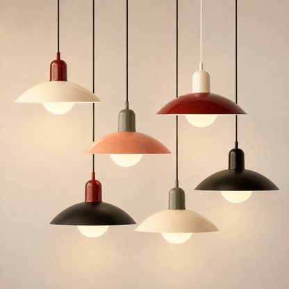 Suspension luminaire salon métal bicolore