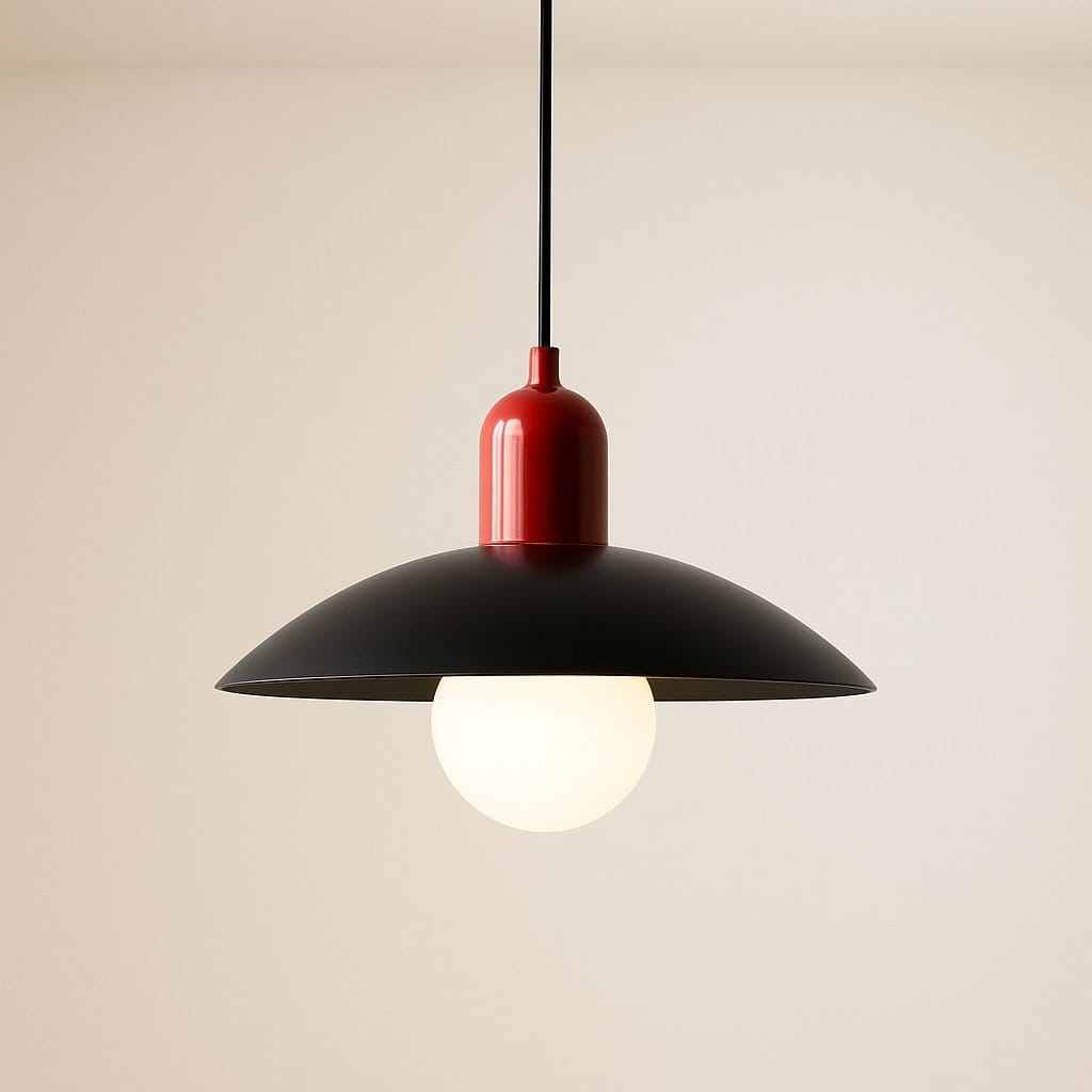 Suspension luminaire salon métal bicolore | Dôme Bauhaus nordique, Intérieur chambre salle à manger