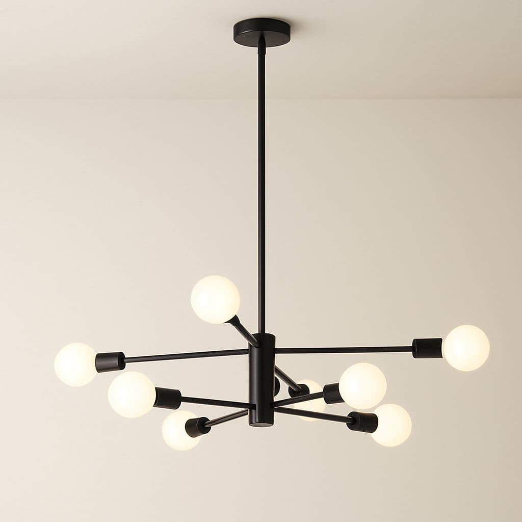 Suspension lustre métal bras multiples, chandelier Sputnik moderne | Salon salle à manger chambre, Intérieur