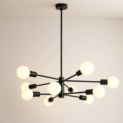 Suspension lustre métal bras multiples, chandelier Sputnik moderne | Salon salle à manger chambre, Intérieur