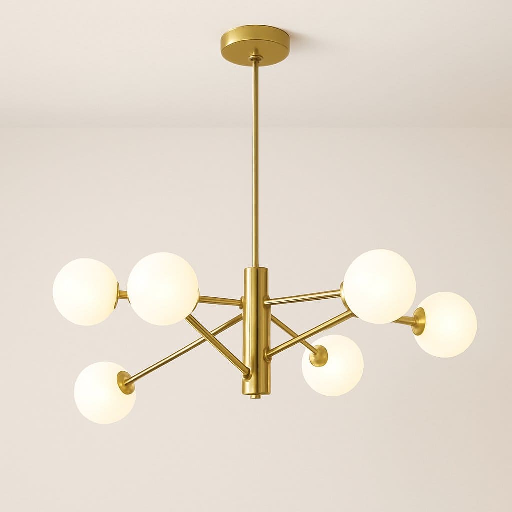 Suspension lustre métal bras multiples, chandelier Sputnik moderne | Salon salle à manger chambre, Intérieur