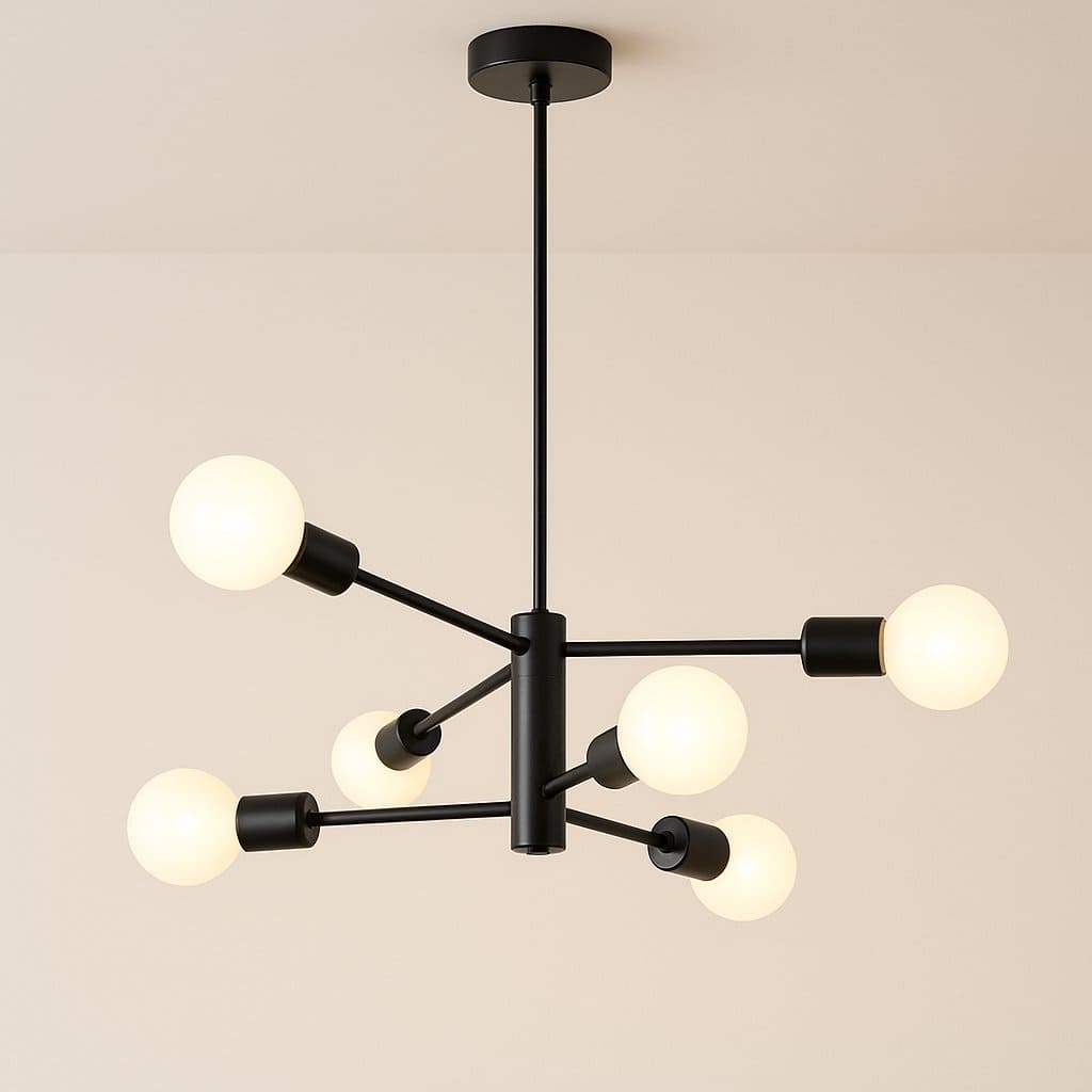 Suspension lustre métal bras multiples, chandelier Sputnik moderne | Salon salle à manger chambre, Intérieur