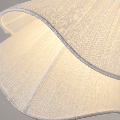 Suspension lustre rotin osier avec Abat-jour Bohème ondulé | Salon chambre salle à manger