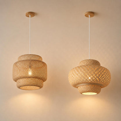 Suspension rotin, bambou tressé pour salon, salle à manger, chambre