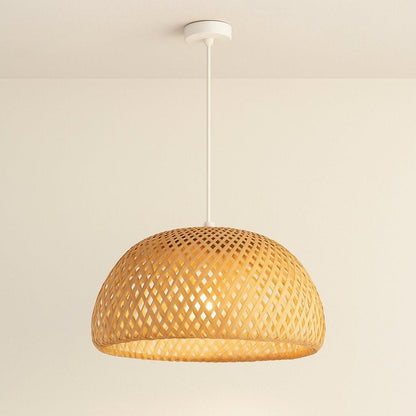 Suspension rotin bambou tressé, Abat-jour naturel fait main | Salon salle à manger chambre style Bohème