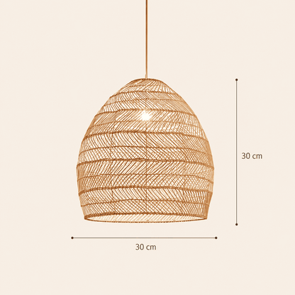 Suspension rotin tressé, abat jour en cloche naturelle bohème | Salon cuisine chambre, café, Intérieur