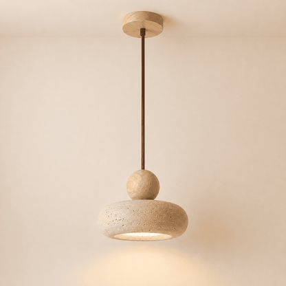 Suspension chambre pierre naturelle, Galets empilés wabi-sabi | Chambre salon restaurant intérieur Minimaliste