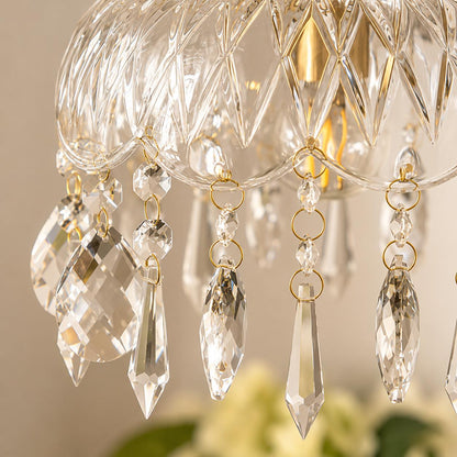 Suspension salon laiton & cristal pendeloques, style français baroque | Chambre, hôtel, restaurant, Intérieur
