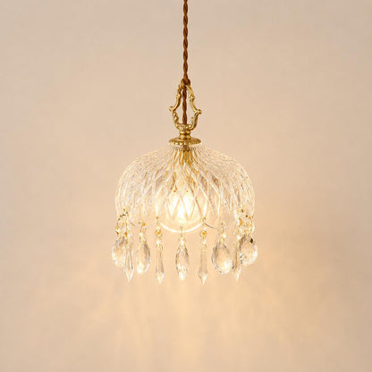 Suspension salon laiton & cristal pendeloques, style français baroque | Chambre, hôtel, restaurant, Intérieur