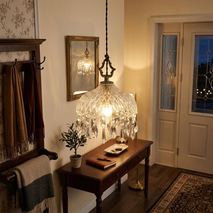 Suspension salon laiton & cristal pendeloques, style français baroque | Chambre, hôtel, restaurant, Intérieur