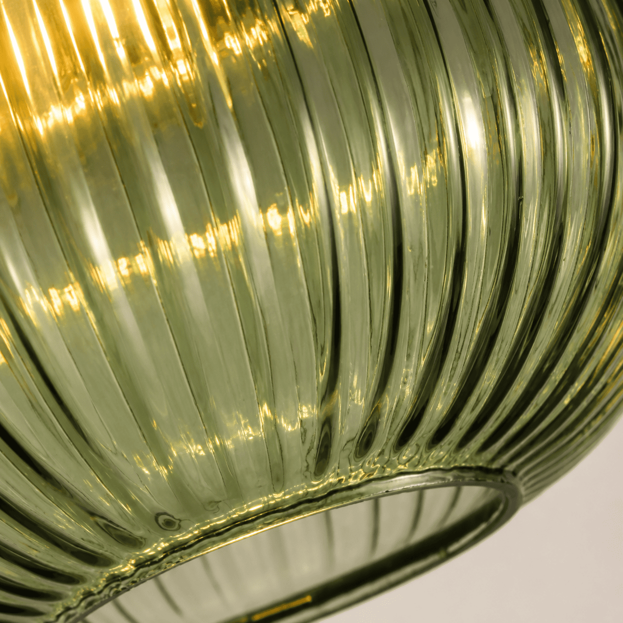 Suspension verre côtelé cuisine, salon, salle de bain, intérieur | Globe laiton vintage