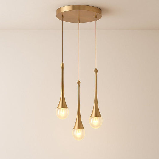 Suspension verre cristal & Laiton doré moderne minimaliste pour salon