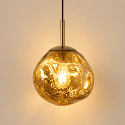 Suspension design globe PVC, effet verre soufflé | Salon escalier intérieur moderne