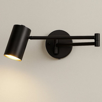 Applique murale chambre liseuse tête de lit, métal noir | Bras articulé rétractable, interrupteur ou dimmable