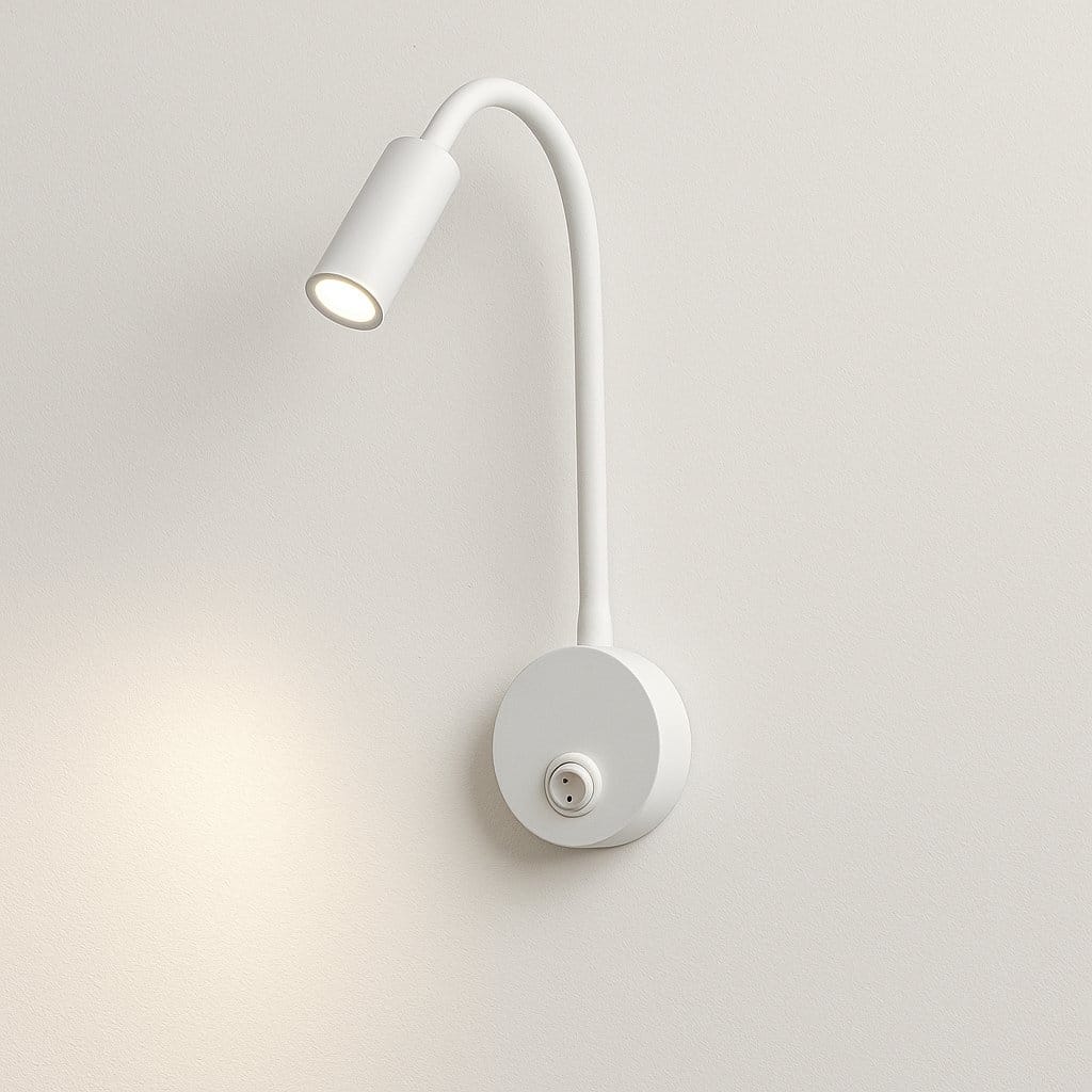 Applique murale LED orientable pour tête de lit, chambre, bureau | Liseuse col de cygne interrupteur intégré