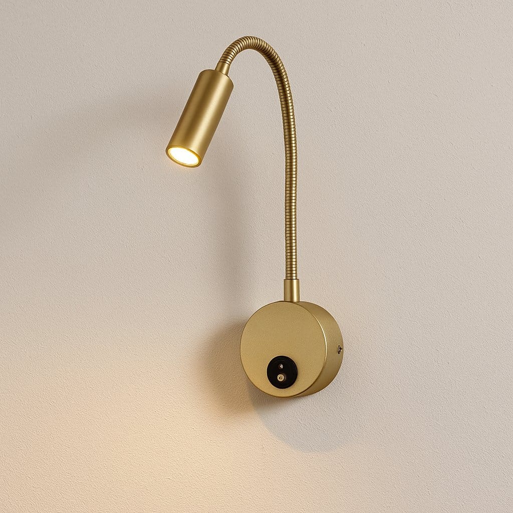 Applique murale LED orientable pour tête de lit, chambre, bureau | Liseuse col de cygne interrupteur intégré