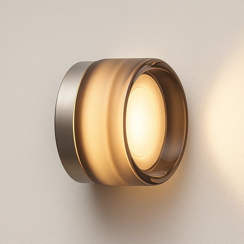 Applique murale ronde verre côtelé, LED | Chambre salle de bain intérieur
