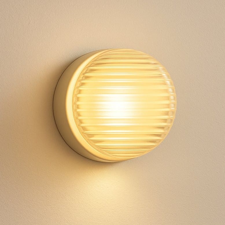 Applique murale ronde verre côtelé, LED | Chambre salle de bain intérieur